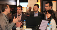 Exhibitors meeting with attendees