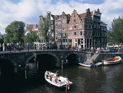 Corner of Brouwers and Prinsengrach in Amsterdam